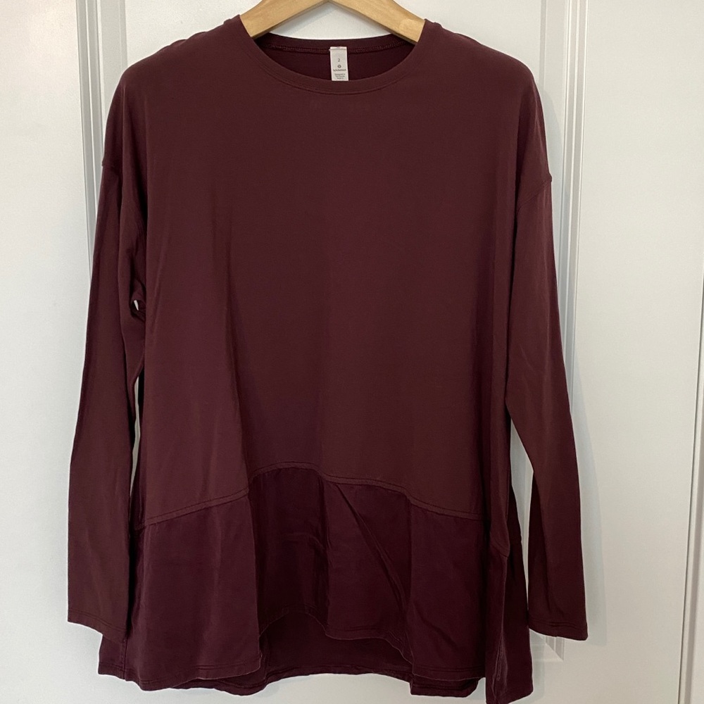 Lululemon burgundy ease of mind sz 2 preloved - Picture 1 of 8